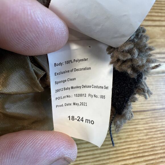 Little Monkey Costume (18-24 Months) Spooktacular Creation - Picture 9 of 9